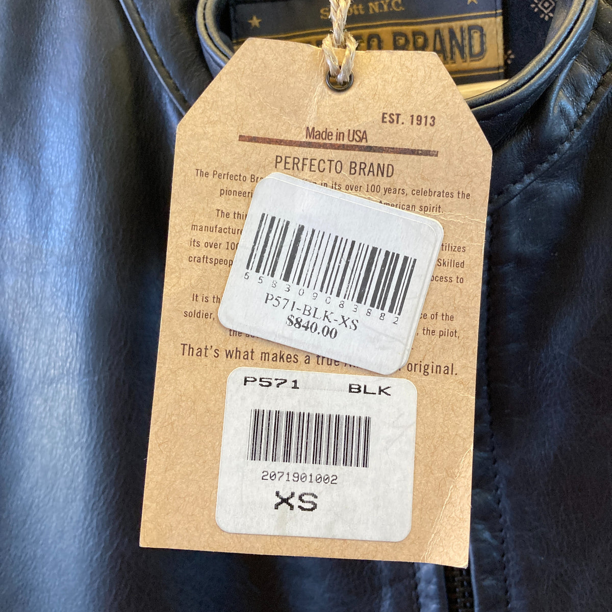 Schott NYC Black Perfecto P571 Mission Cafe Racer Leather Jacket - XS - 1223NM
