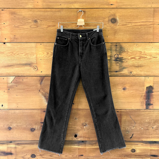 B Sides Jeans Washed Black Raw Hem Straight Denim Pants - Size 25 - 0425KN