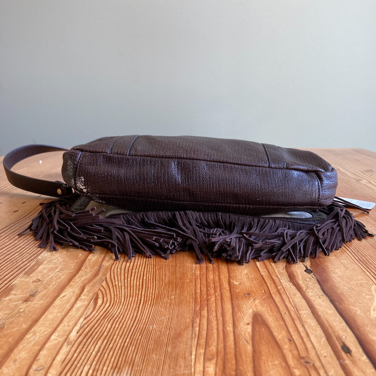Tory Burch Dark Brown Fringe Leather Suede Sawla Messenger Bag - 0416PP
