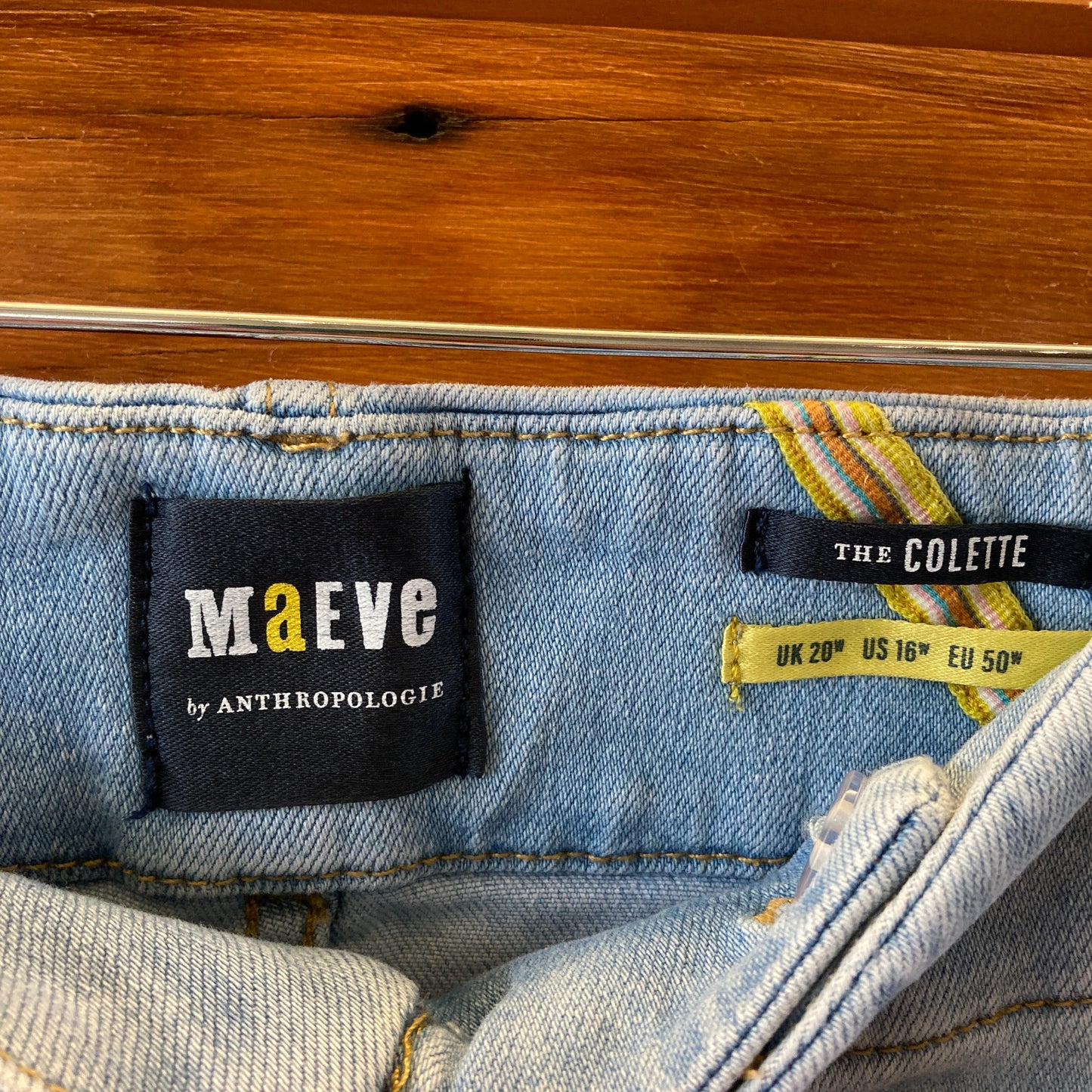 Maeve Light Wash High Rise Wide Leg Cropped Colette Jeans - Size 16 - 0419JP