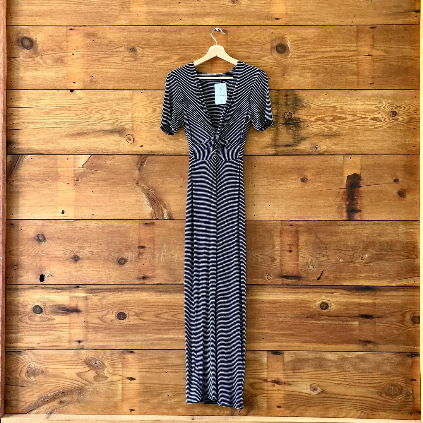 Favorite Daughter Black & White Striped Knit Maxi Dress - Size XS - 0416LB
