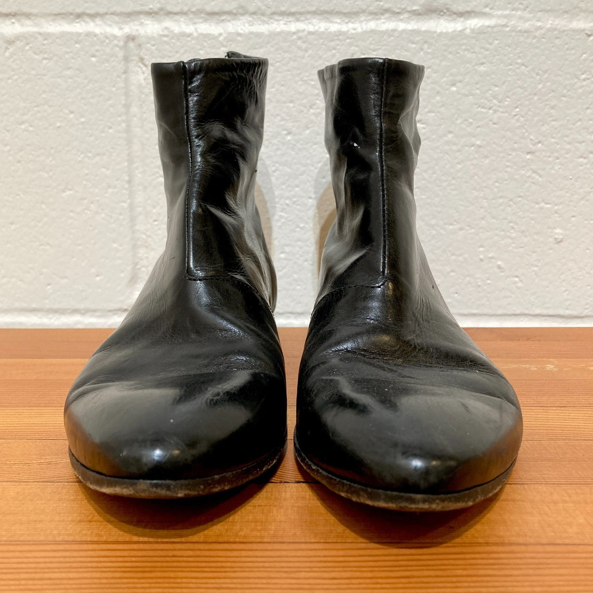 Officine Created Black Leather Wrapped Back Zip Ankle Boots - Sz 37 / 7 - 0818SL