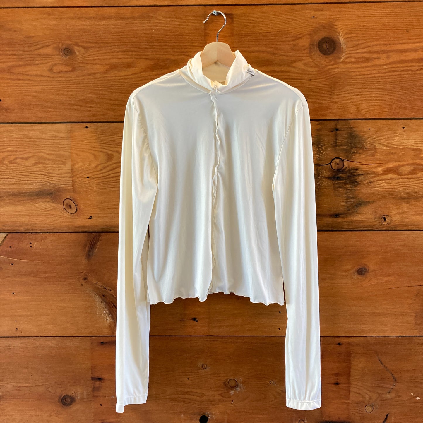 Christina Seewald Ivory Long Sleeve Stretch Fit Turtleneck Top - Size L - 0106KA