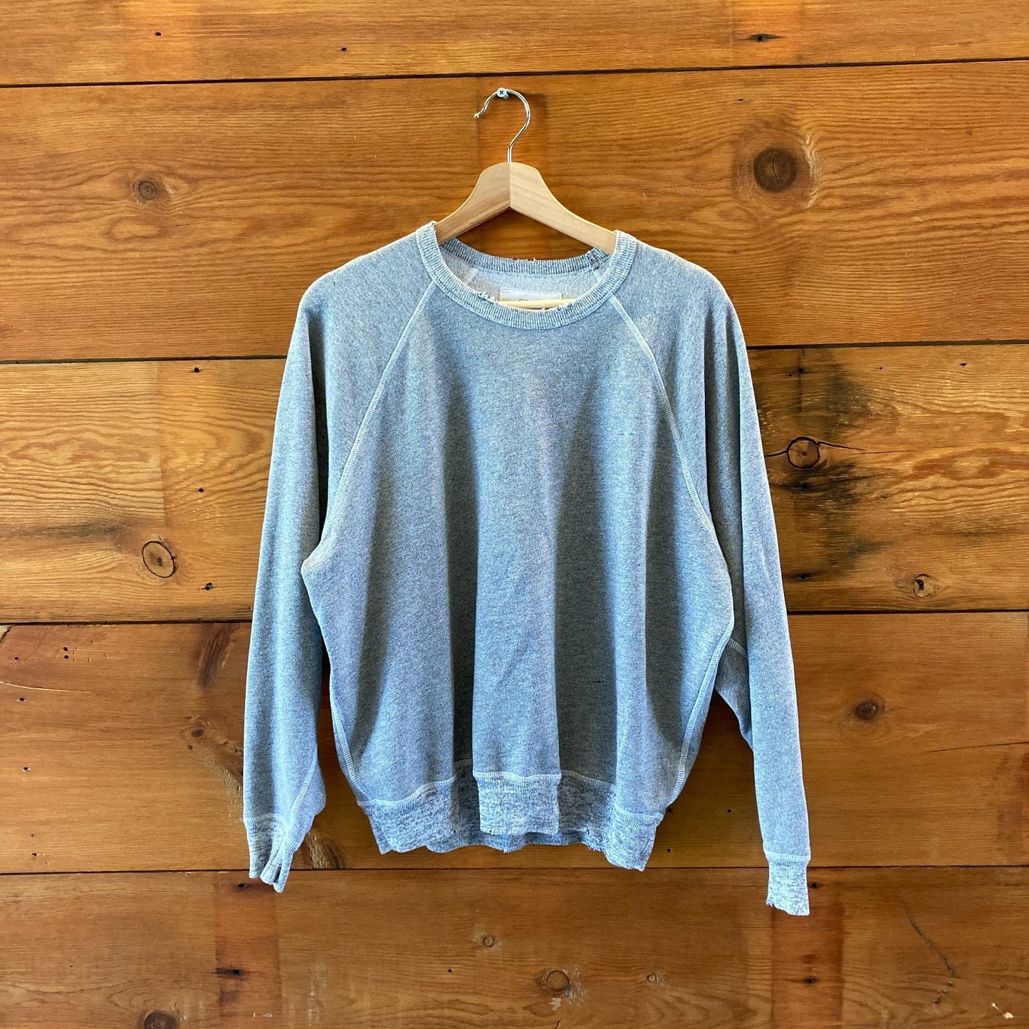 The Great. Gray Distressed Edges Pullover Cotton Sweatshirt- Size 2 / M - 4427SC