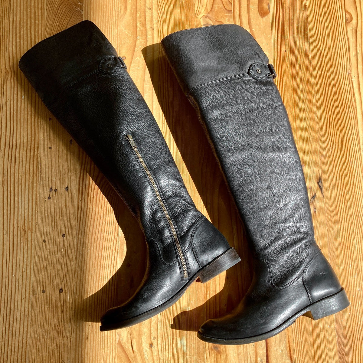 Frye Black Leather Over the Knee Shirley Tall Riding Boots - Size 6 - 0902CW
