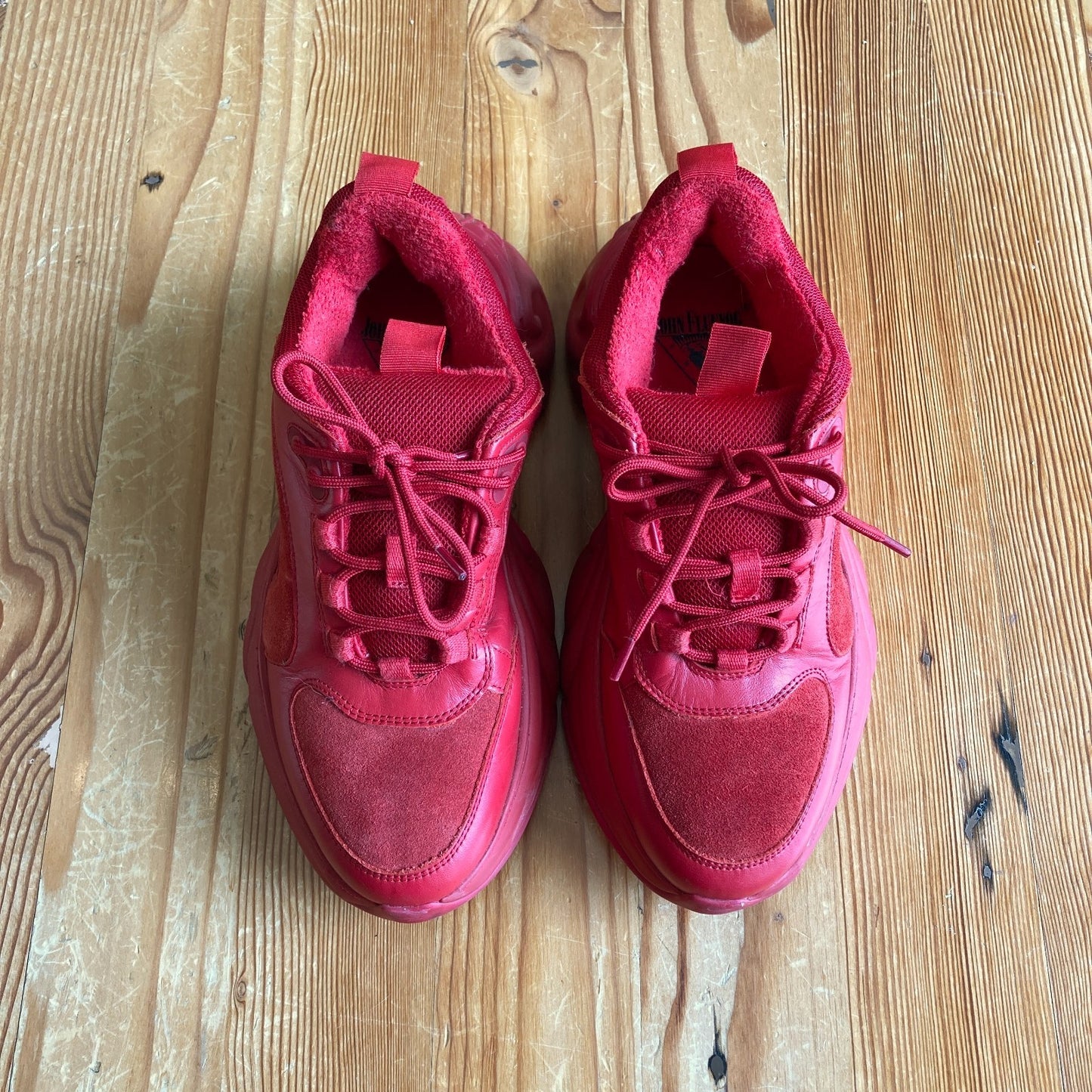 John Fluevog Red Duesy Soul Speed Sneakers Shoes w/ Box - Size 8 - 0425SV