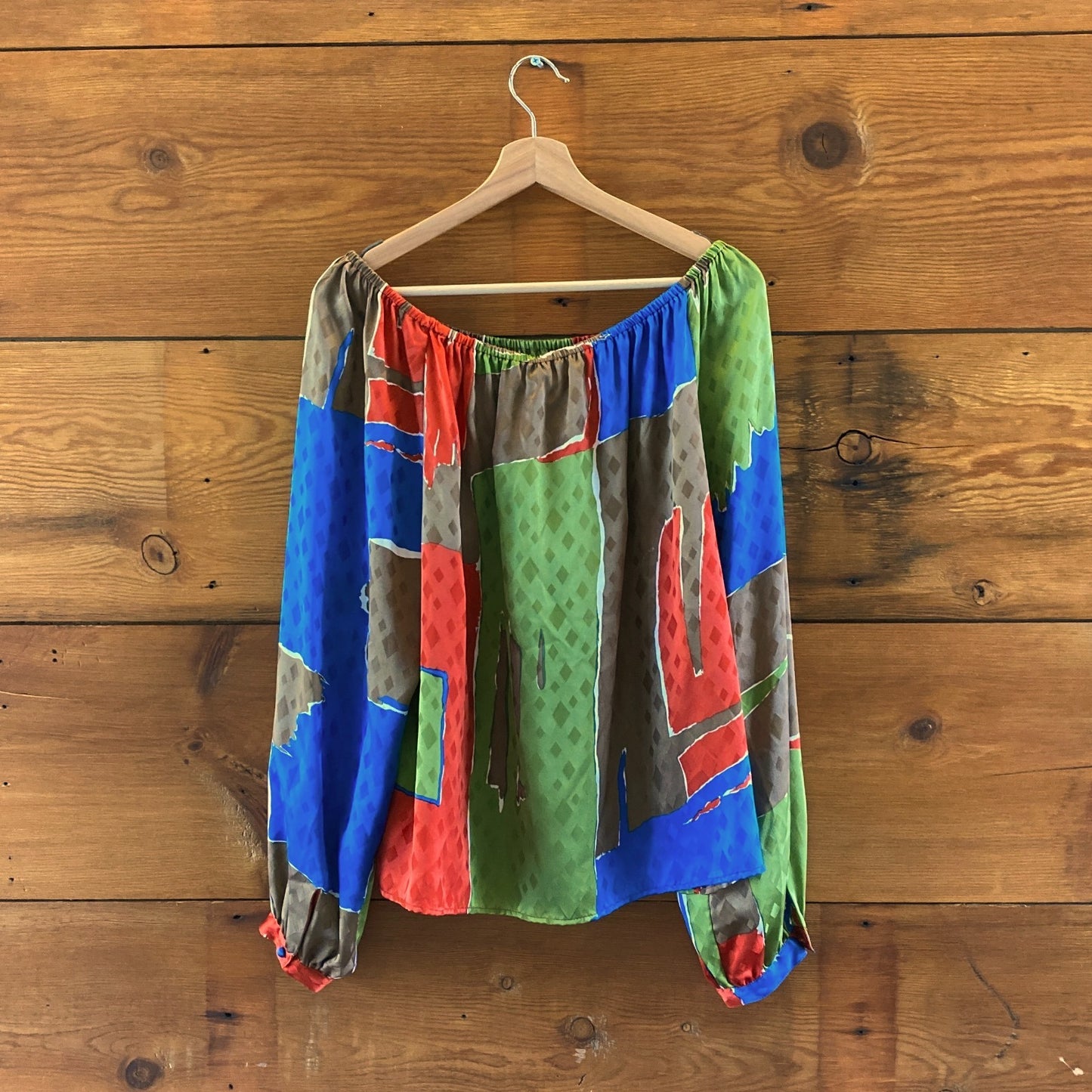 Tory Burch Multi Color Silk Off the Shoulder Silk Top - Size 12 - NEW - 0417DL
