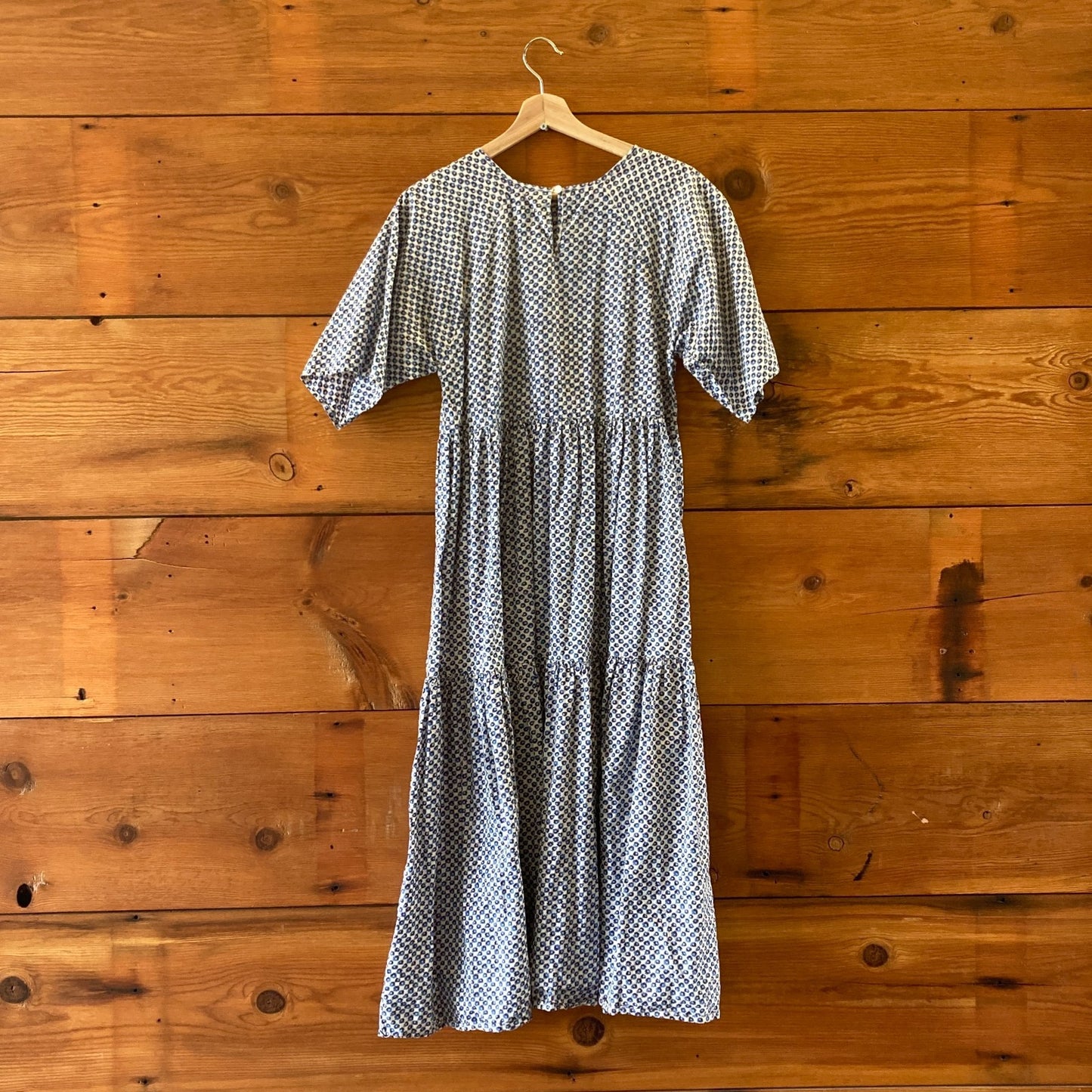 Christy Dawn Blue Floral Print Short Sleeve Tiered Theo Dress - Size XS - 0313SH