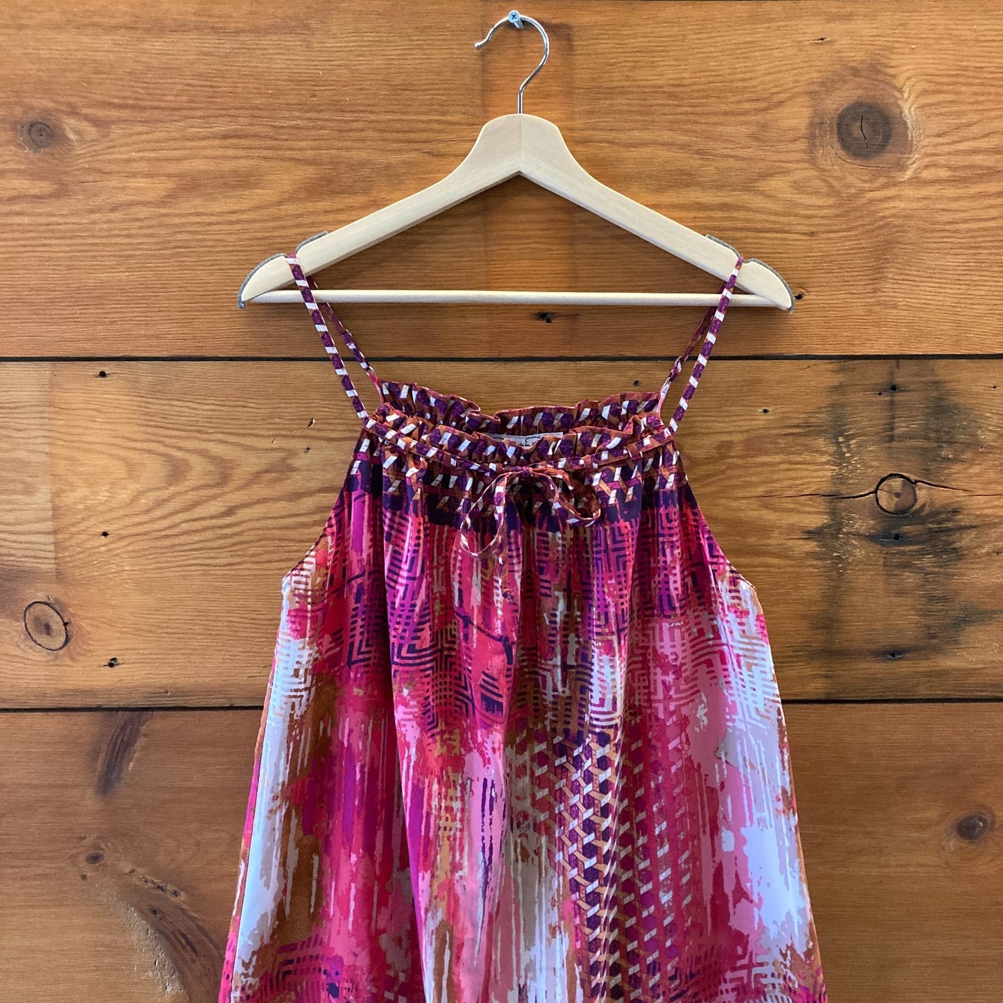 Oscar De La Renta Pink Purple Printed Slip Maxi Dress - Size S - 0920PW