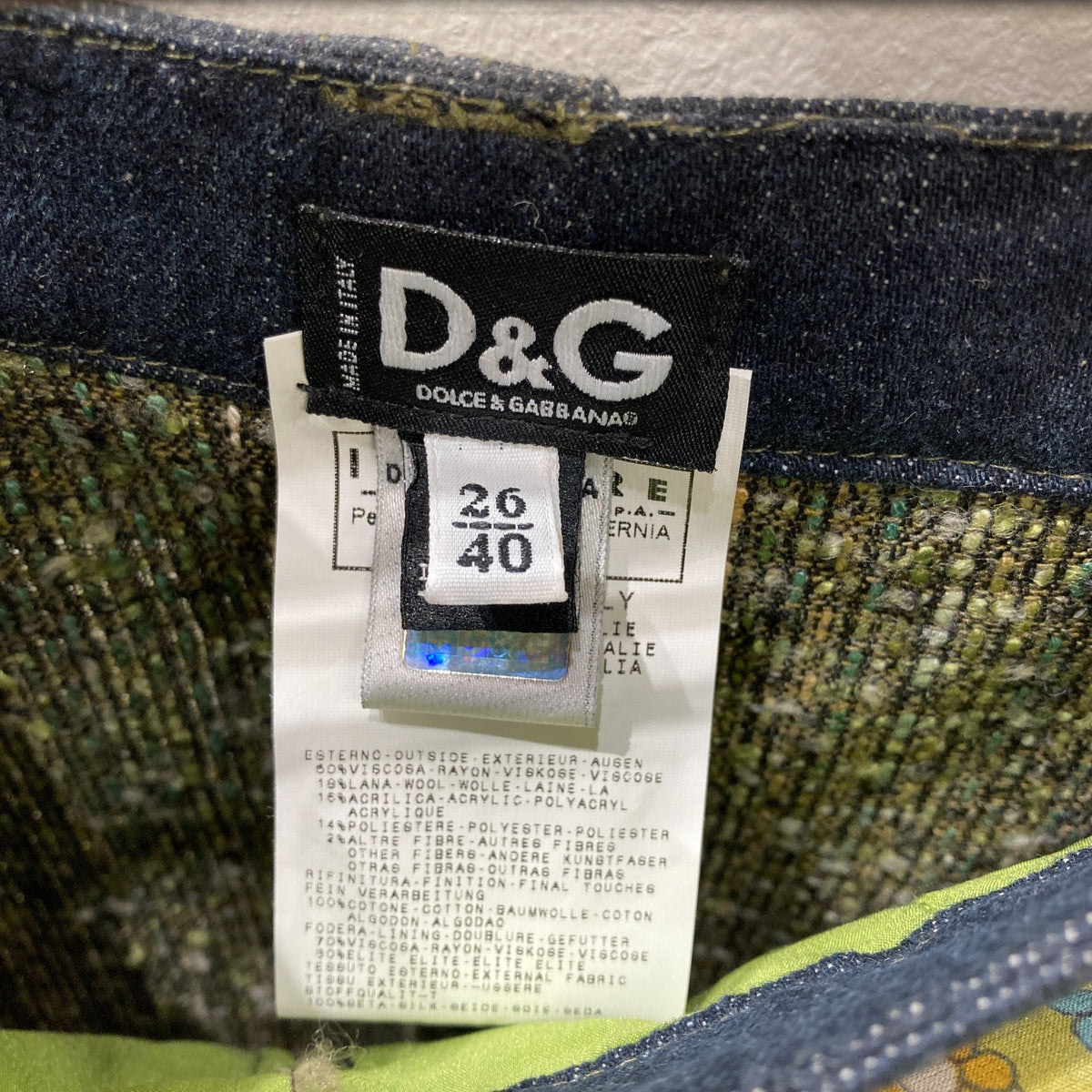 Dolce & Gabbana Y2K Tweed Denim Patchwork Jacket & Skirt Set - Size XS - 1015NE