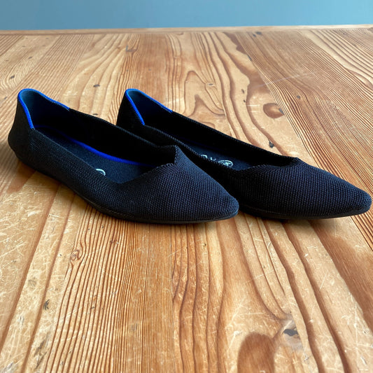 Rothy's Black Pointed Toe Slip On The Point Flats Shoes - Size 8.5 - 0308MP