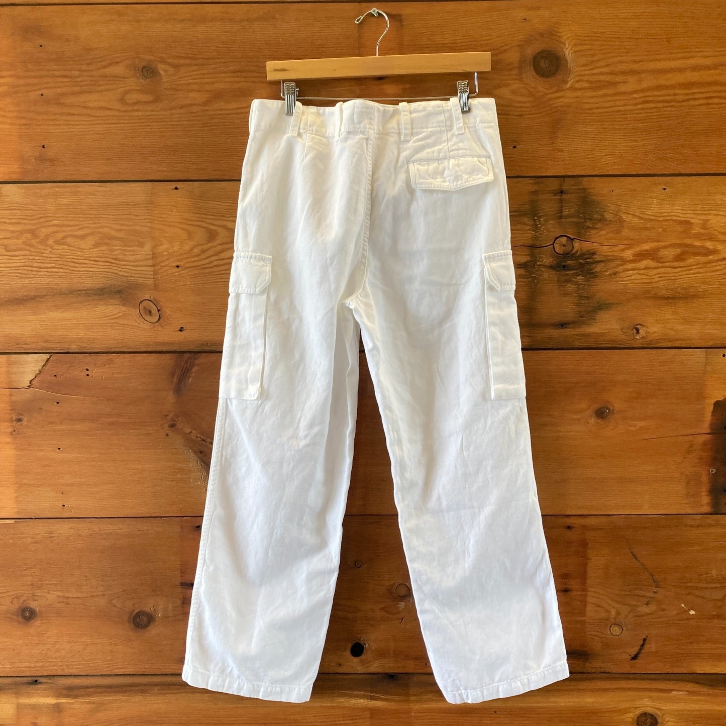 Nili Lotan $450 White Yannic Cargo Cotton Linen Pants - Size 8 - NEW - 4427SC