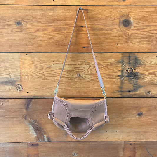Foley & Corrina Brown Soft Leather Fold Over Mid City Purse Bag - 1122KP
