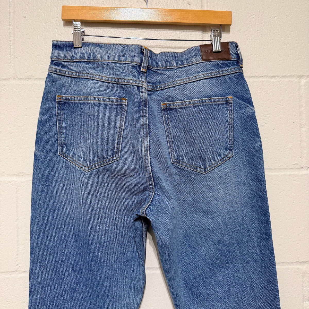 Anine Bing $229 Medium Wash Front Slit Roxanne Jeans - Size 30 - NEW - 1103ES