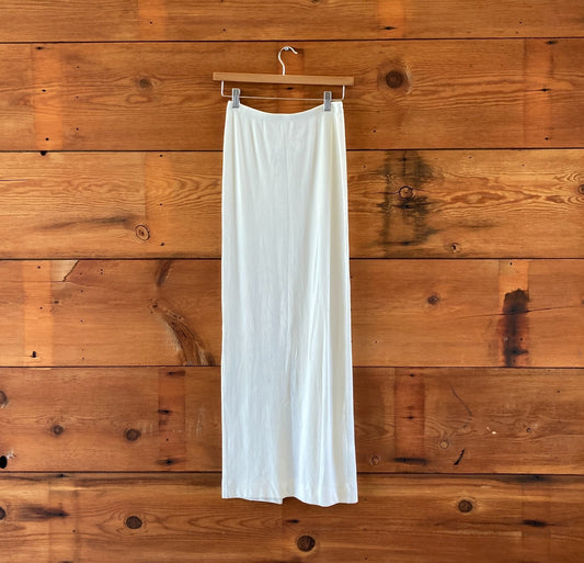Eterne White Butter Ribbed Stretch Fit NEW Emma Maxi Skirt - Size S - 0426CR
