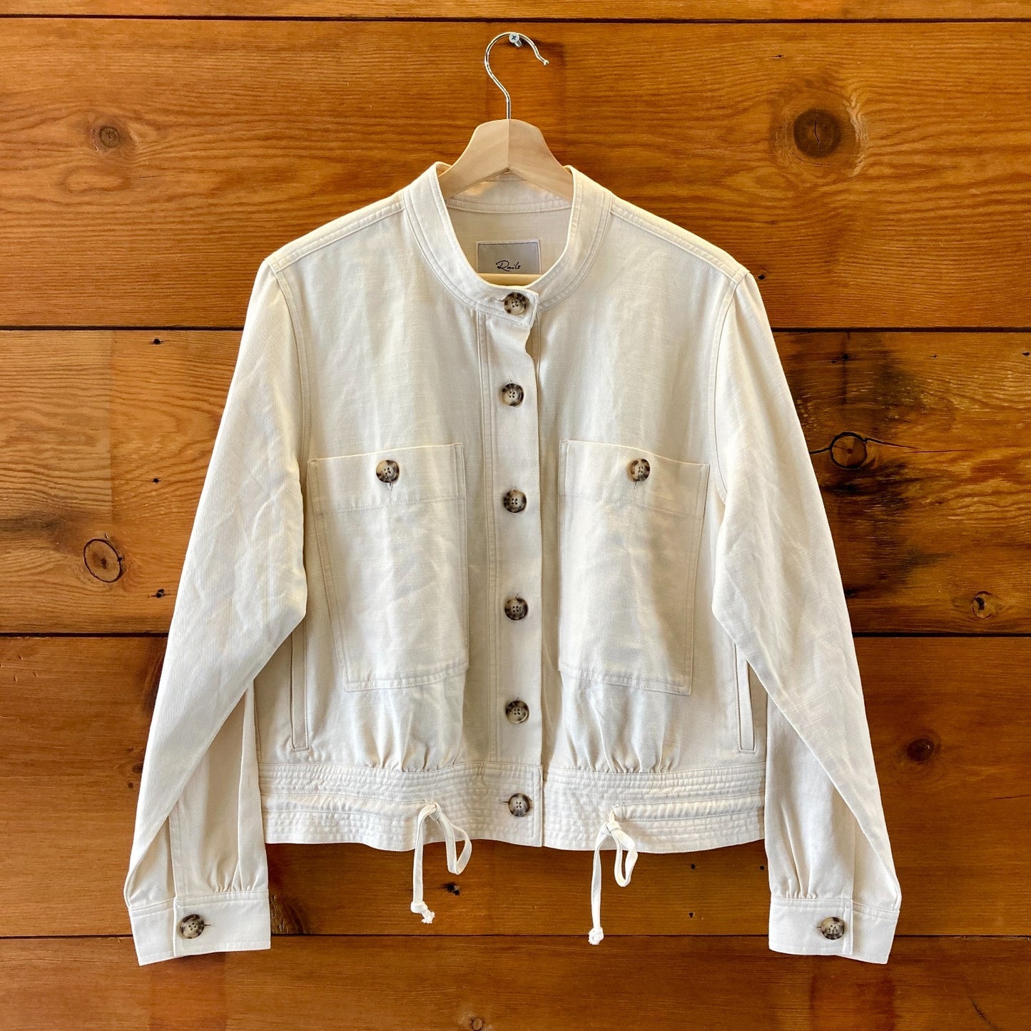 Rails $228 Ecru White Alma Button Up Utility Jacket - Size M - NEW - 0621AS