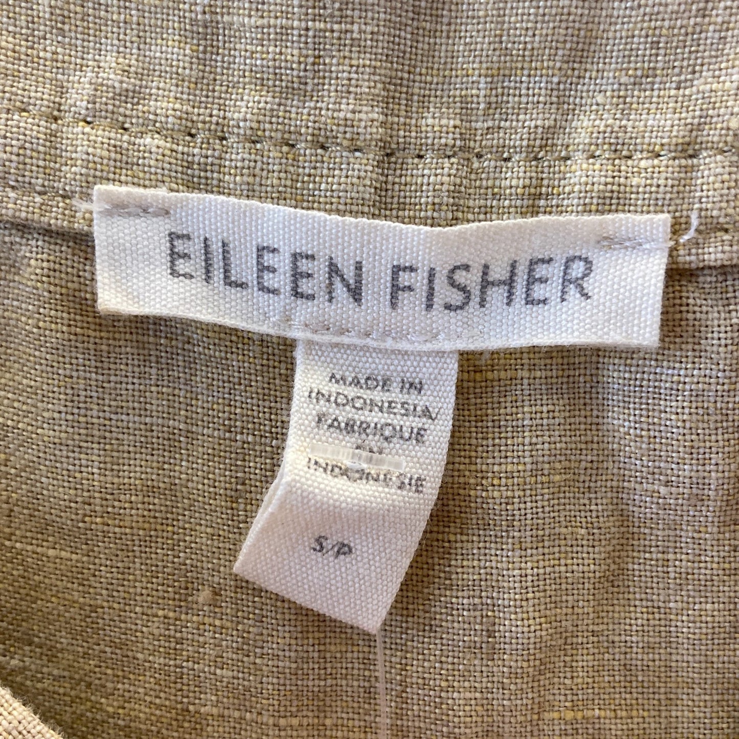 Eileen Fisher Pale Yellow Washed Organic Linen Delave Dress - Size S - 1114LH