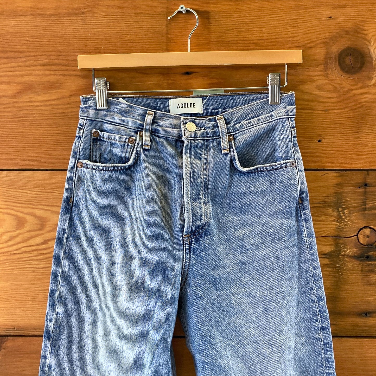 AGoldE Medium Wash REN Button Fly Womens Wide Leg Jeans - Size 24 - 0312IG
