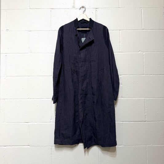 Pas De Calais Gray Linen Button Front Jacket - Size 36 / M - 0514SU