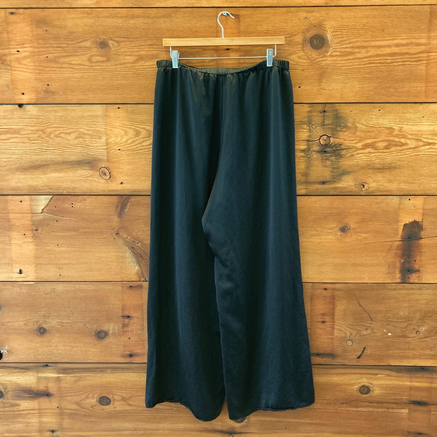Jenni Kayne Black Elastic Waist Pull-On Wide Leg Demi Pants  - Size XL - 0924GC
