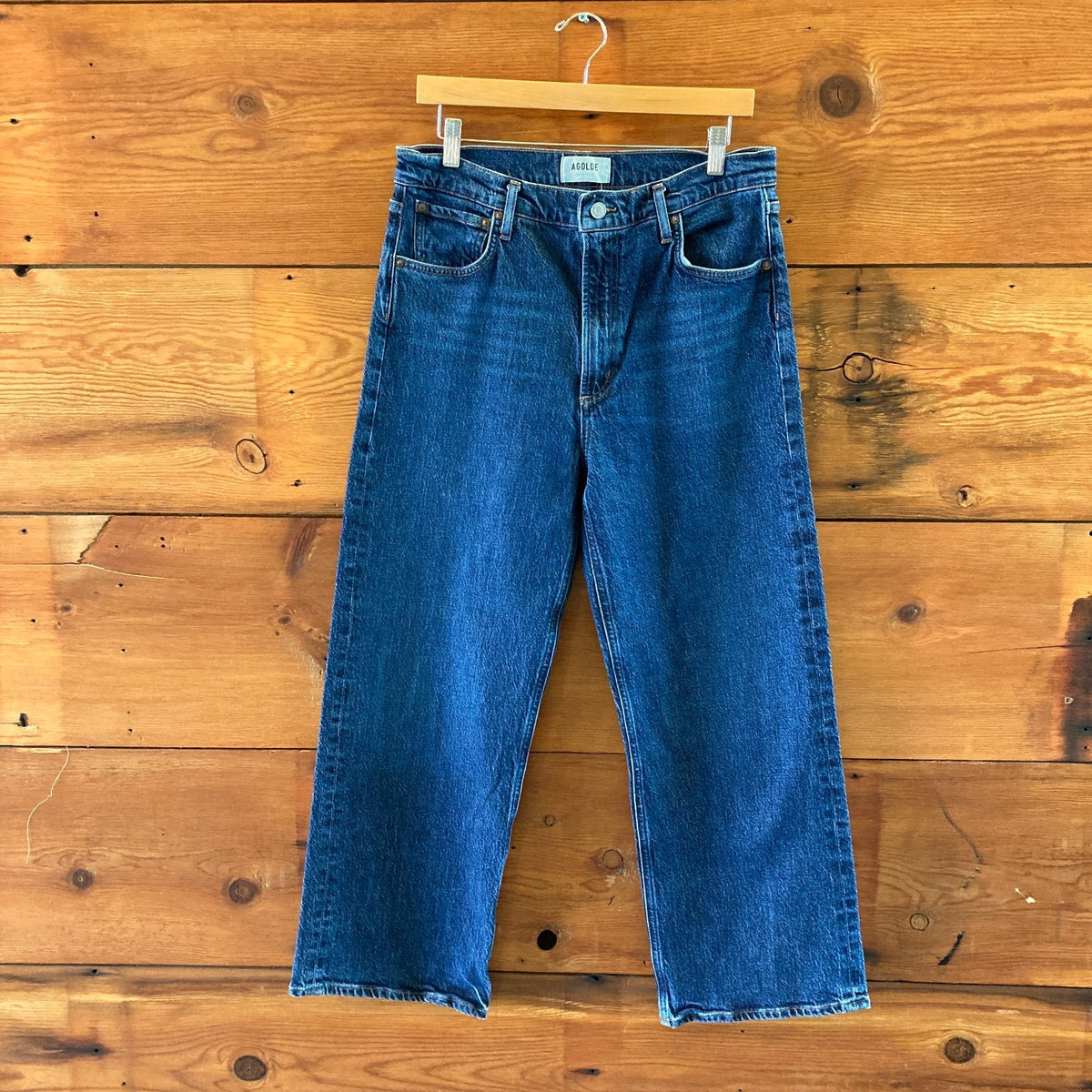 AGOLDE $238 Dark Wash Ren Button Fly Wide Leg High Rise Jeans - Size 30 - 0617LH