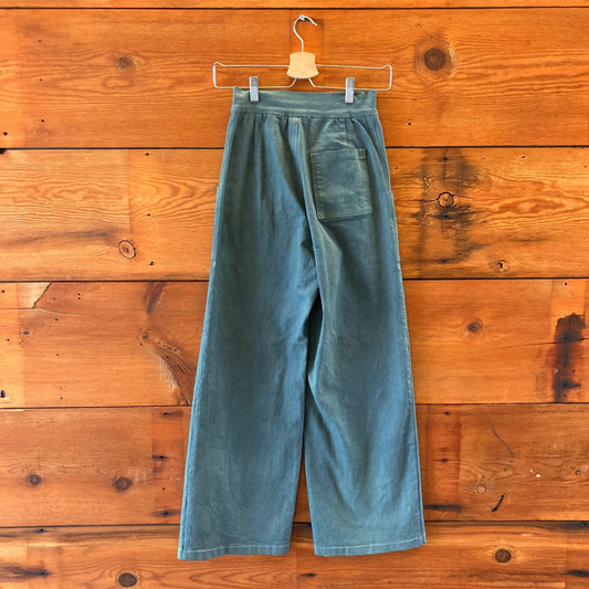 XS - Sara Bergman Green High Waist Wide Leg Patch Pocket Jeans 1203TR