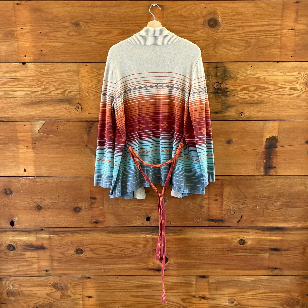 Pendleton Southwestern Print Monterey Belted Cardigan Sweater - Size L - 0320JS