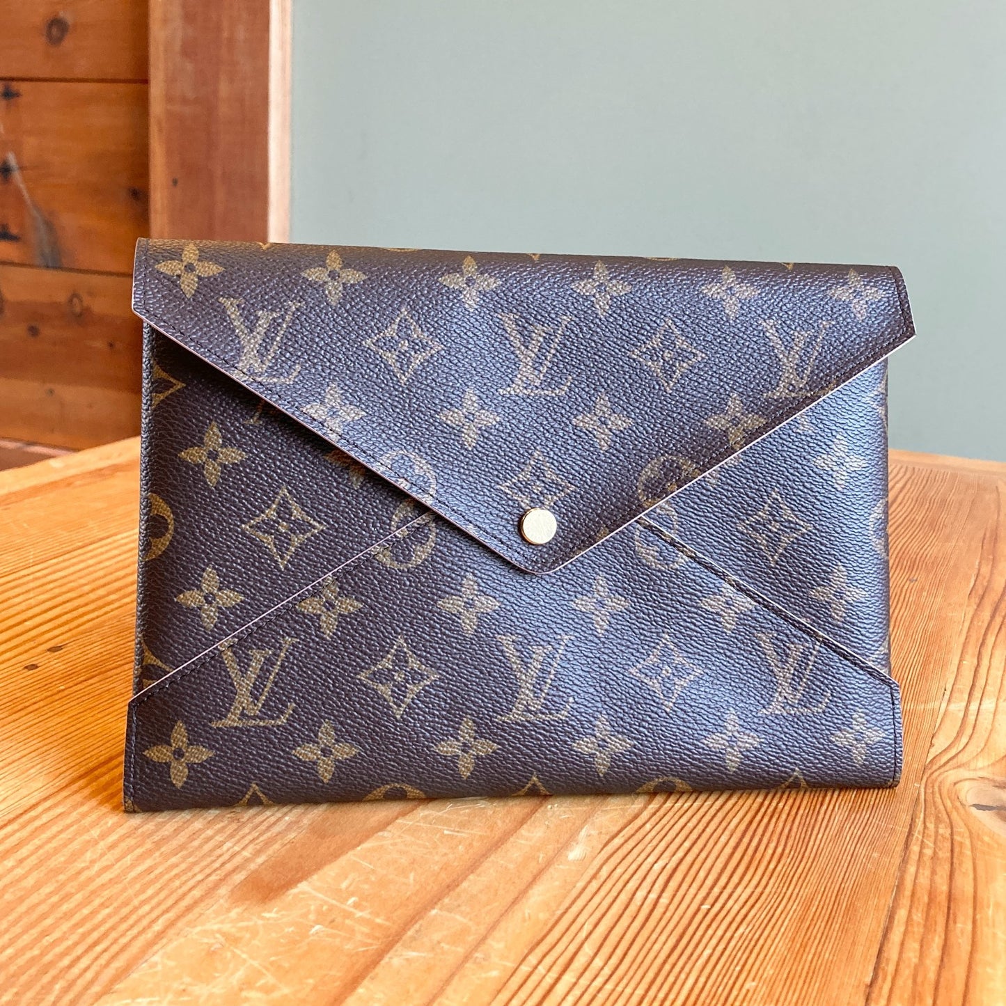 Louis Vuitton Monogram Coated Canvas Pochette Kirigami Rose Large Wallet 0222JL