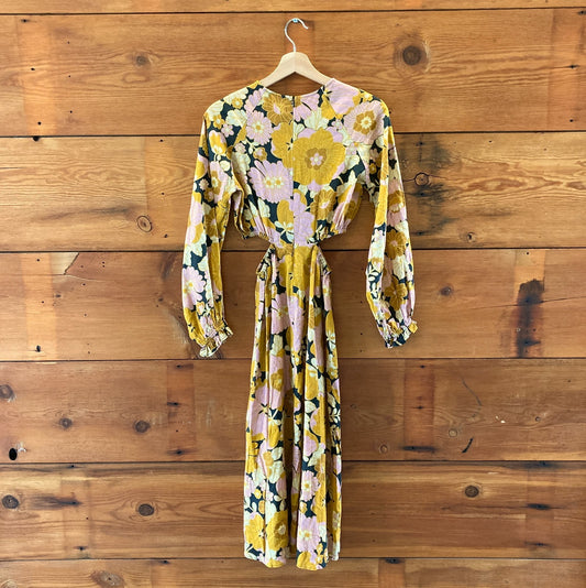 Nine Lives Bazaar $269 Floral Cut Out Wildflower Dress - Size 2 - NEW - 0527LM