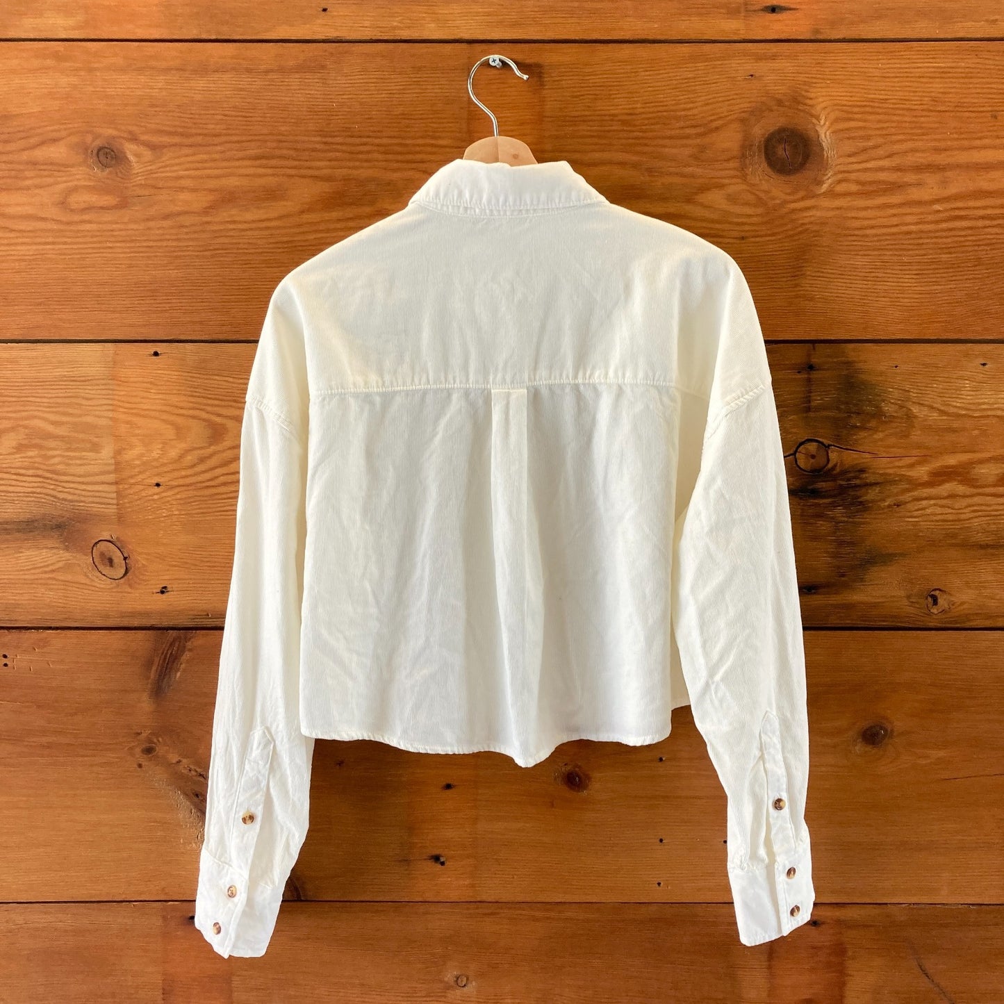Favorite Daughter $178 Ivory Crop Ex Boyfriend Shirt Top - Size S - NEW - 0713AS