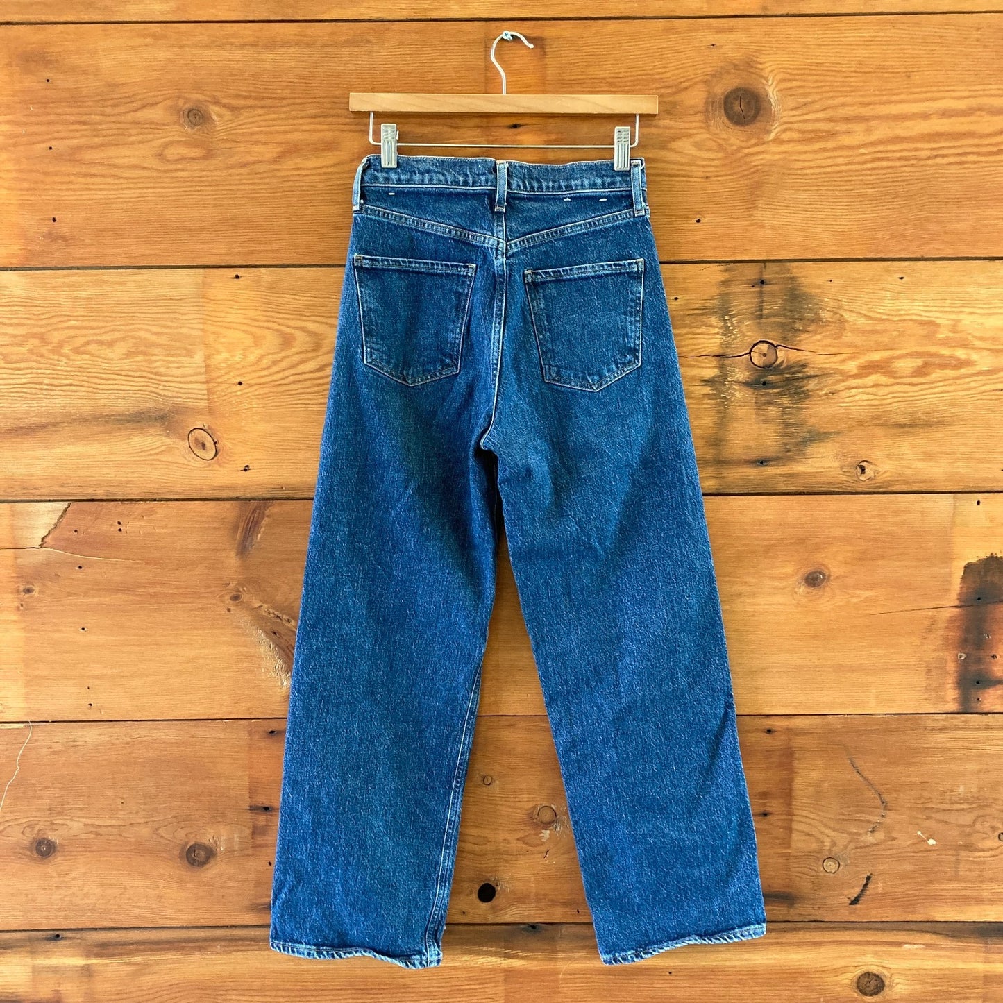 AGOLDE Dark Wash REN Button Fly Womens Wide Leg Jeans - Size 24 - 0312IG