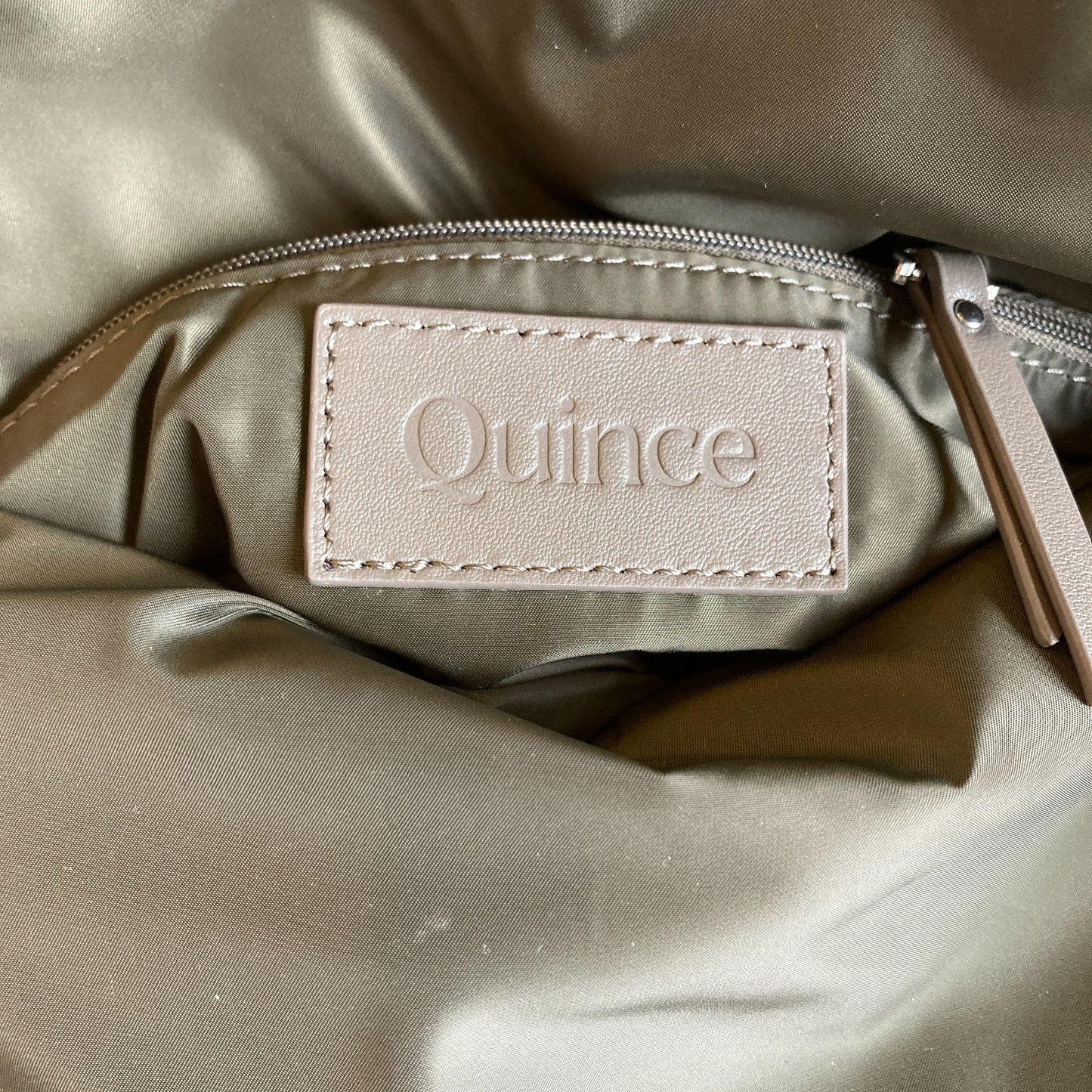 Quince Olive Green Revive Nylon Foldover Crossbody Bag Purse 0410MK