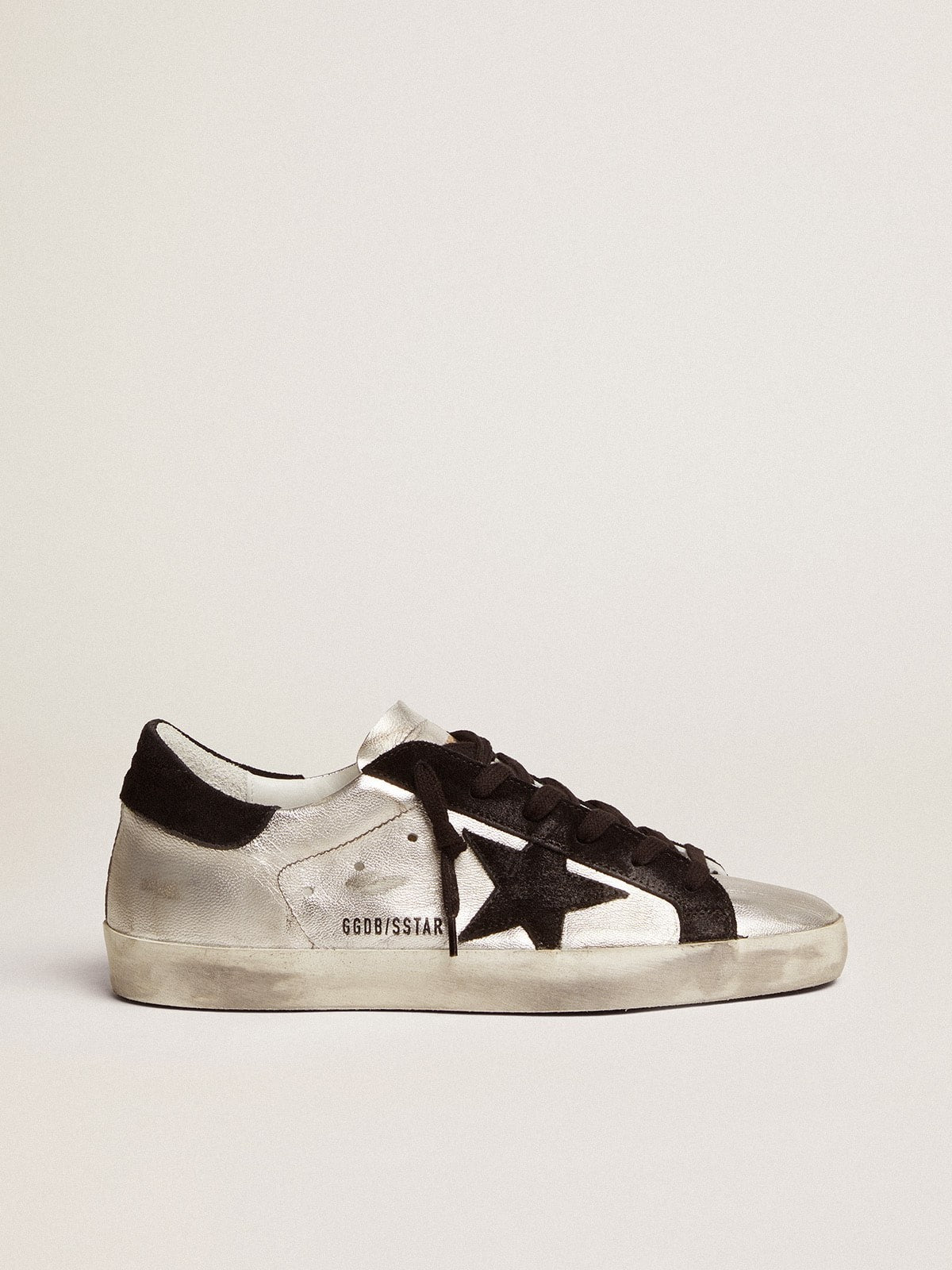 39 / 9 - Golden Goose $580 Silver Leather Lace Up Super Star Sneakers 0619JA