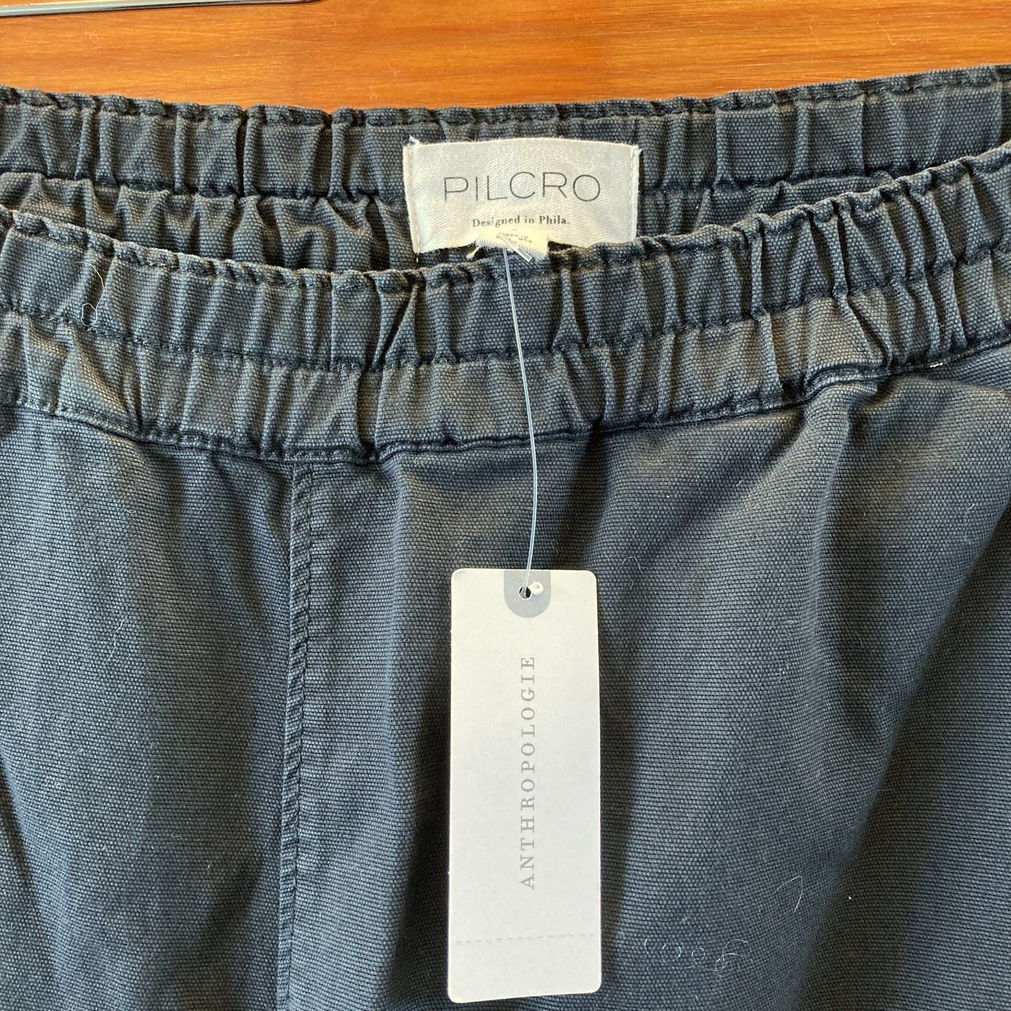 Pilcro Anthropologie $118 Black Pull On Barrel Leg Pants - Size L - NEW - 1125EA