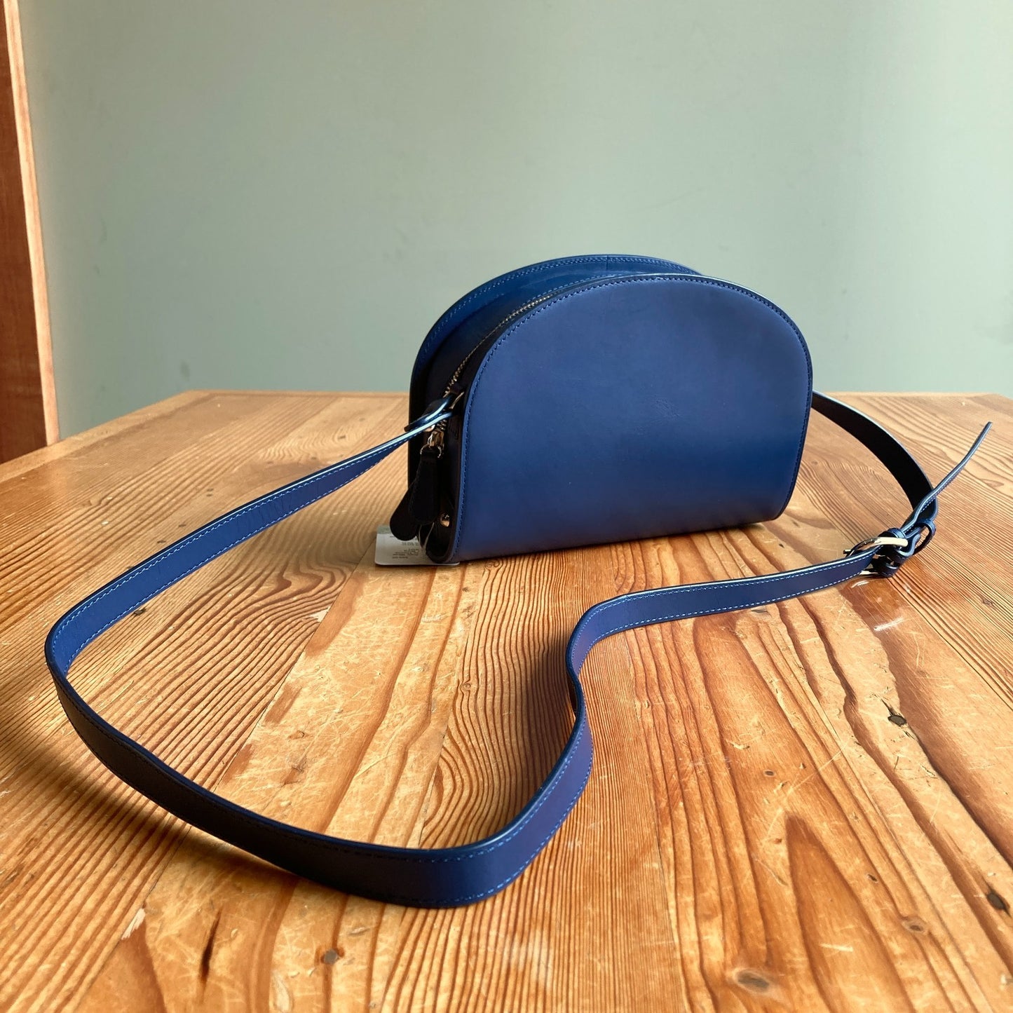 Quince Cobalt Blue Crossbody Dome Leather Bag - 0730RH