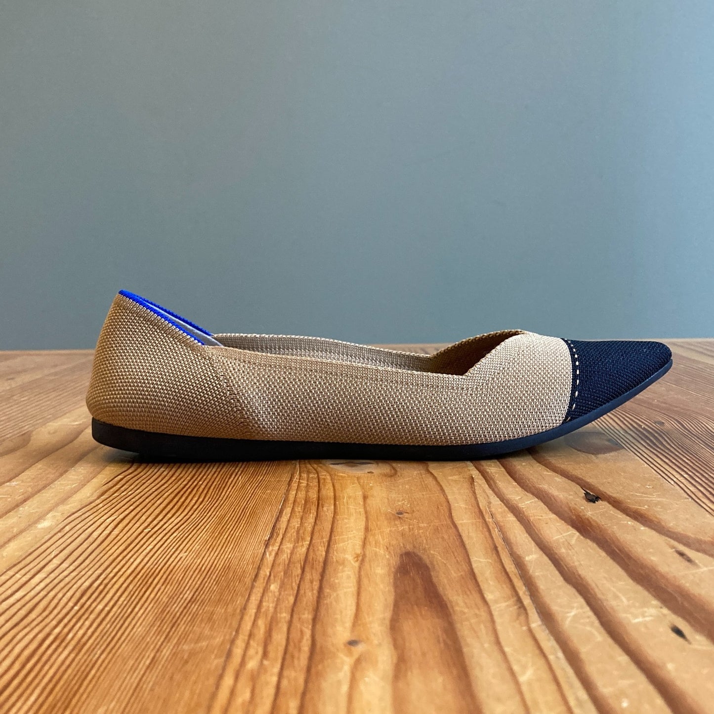 10.5 - Rothy's Two Tone Camel Black The Point II Ballet Flats Shoes 0206BS