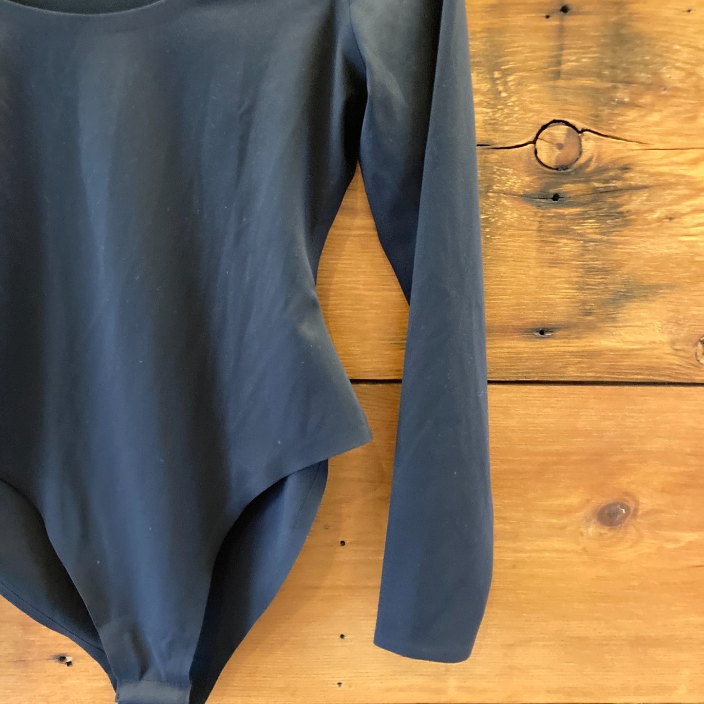 Negative Black NEW Base Ballet Long Sleeve High Cut Bodysuit - Size S - 0514CP