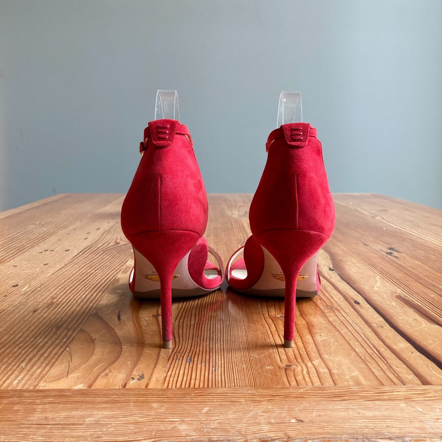 Sarah Flint Red Suede Perfect High Heel Sandals w/ Box - Size 10.5 - 0720MP