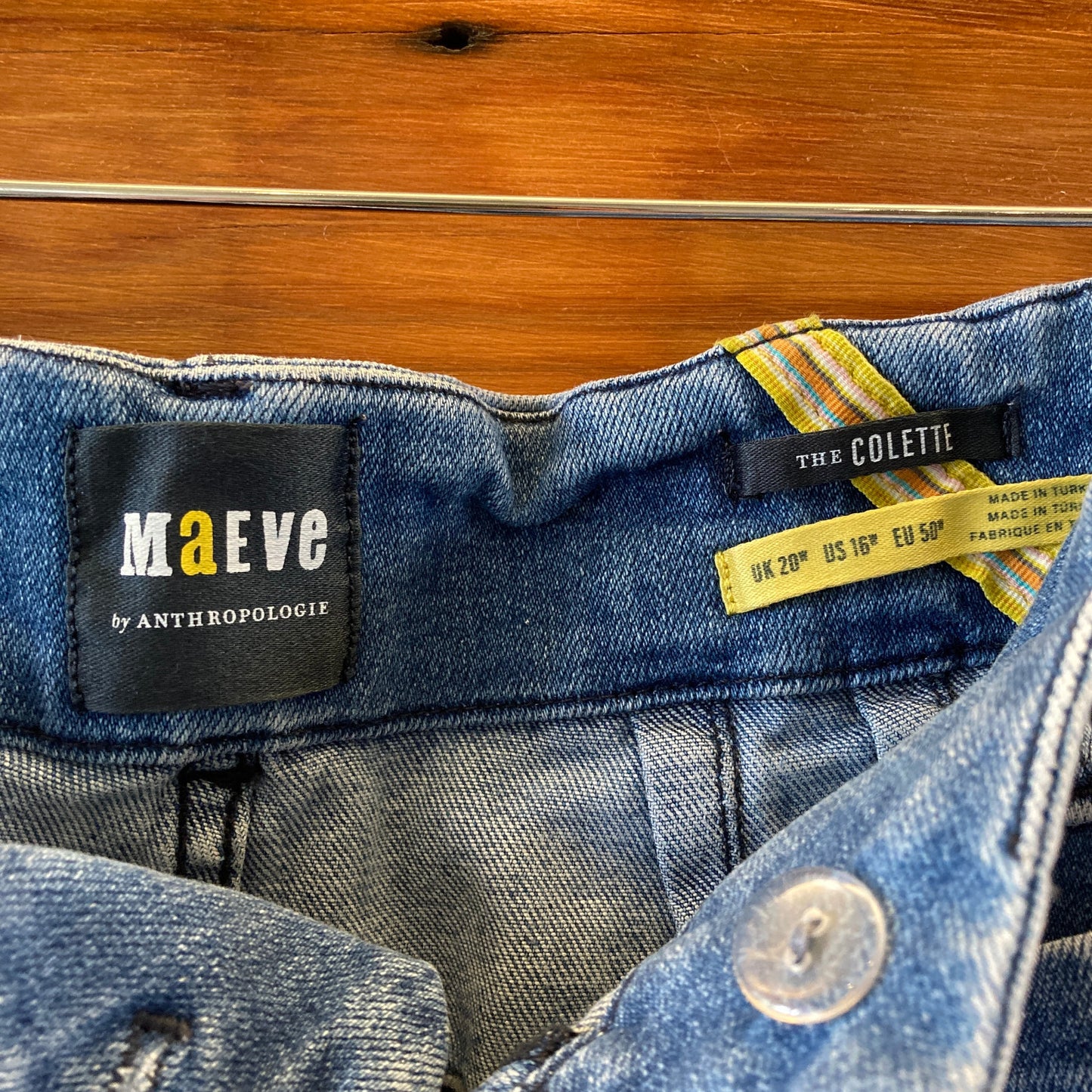 Maeve Medium Wash High Rise Wide Leg Cropped Colette Jeans - Size 16 - 0419JP