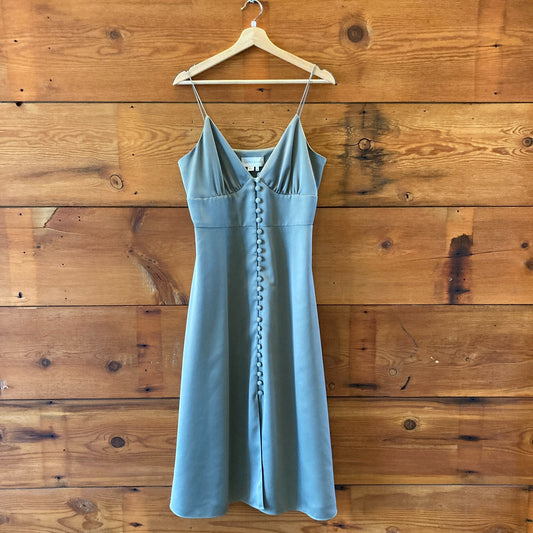Sachin & Babi BHLDN Moss Green Button Up Marin Midi Dress - Size 14 - 0730EL