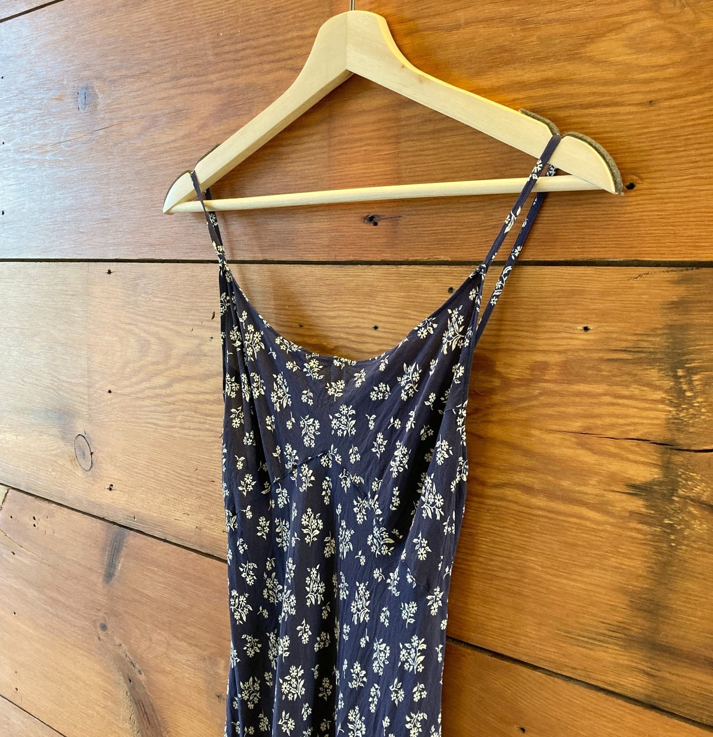Realisation Par $250 Saffron Navy Floral Iggy Silk Midi Dress - Size S - 0717SM