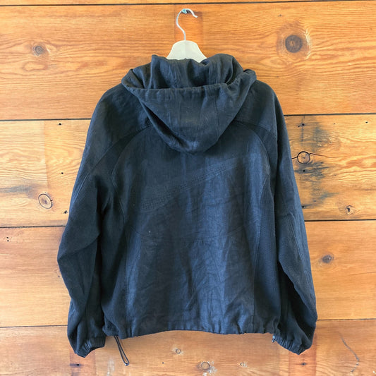 Nike X Stussy Black Linen Hooded Zip Front Jacket - Size M - 0817JE