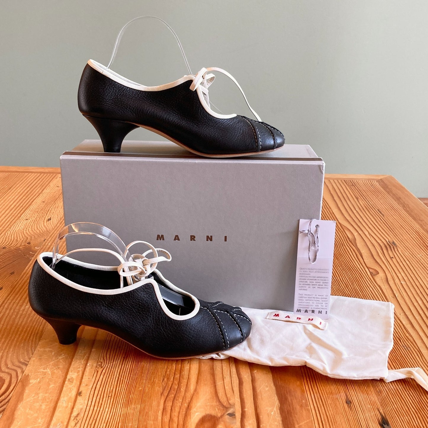 40 / 9.5 - Marni Black Mary-Jane Ballet Heels Shoes $790 NEW w/ Box 0416JW