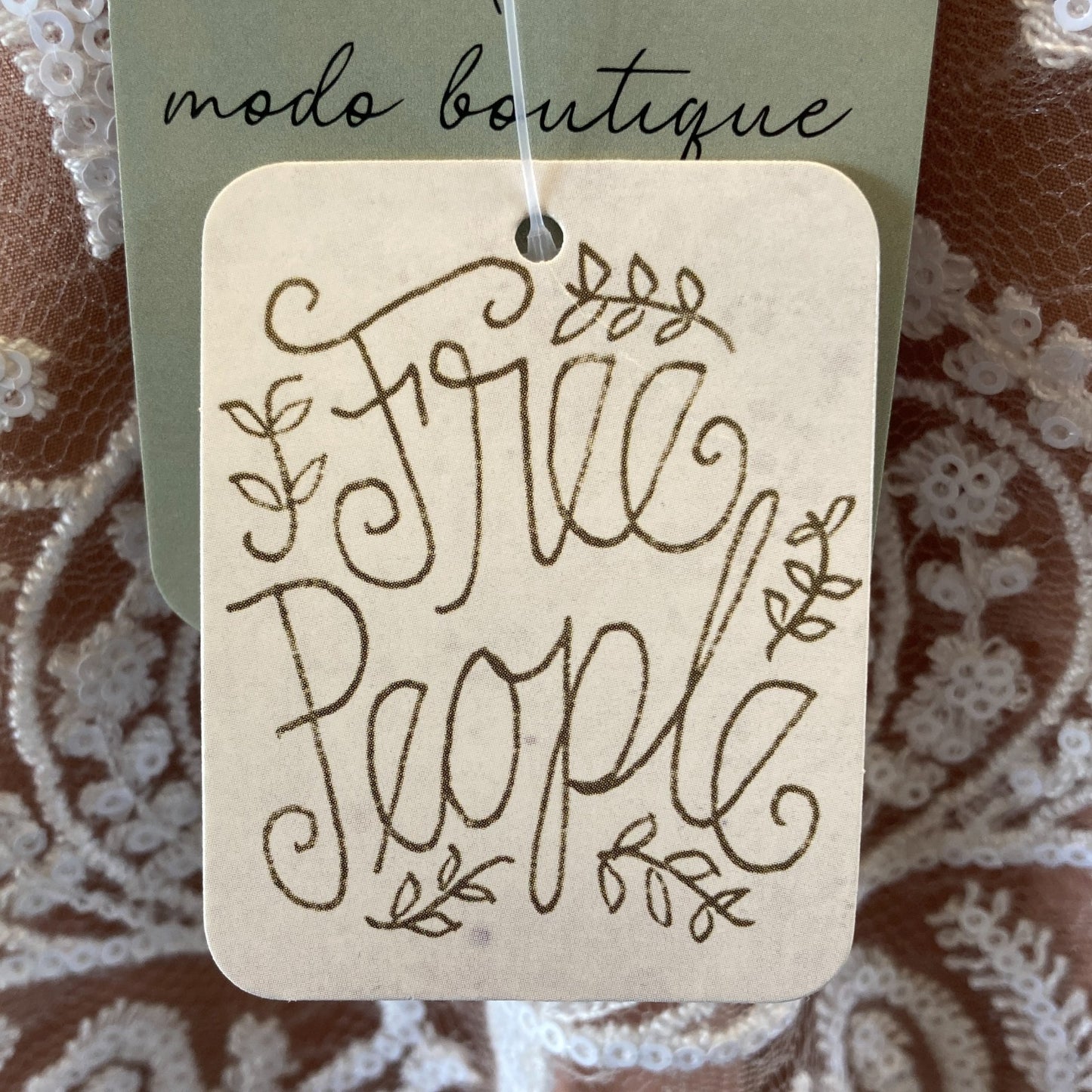 Free People NEW White Lace Overlay Night Shimmer Mini Dress - Size 2 - 0514CP