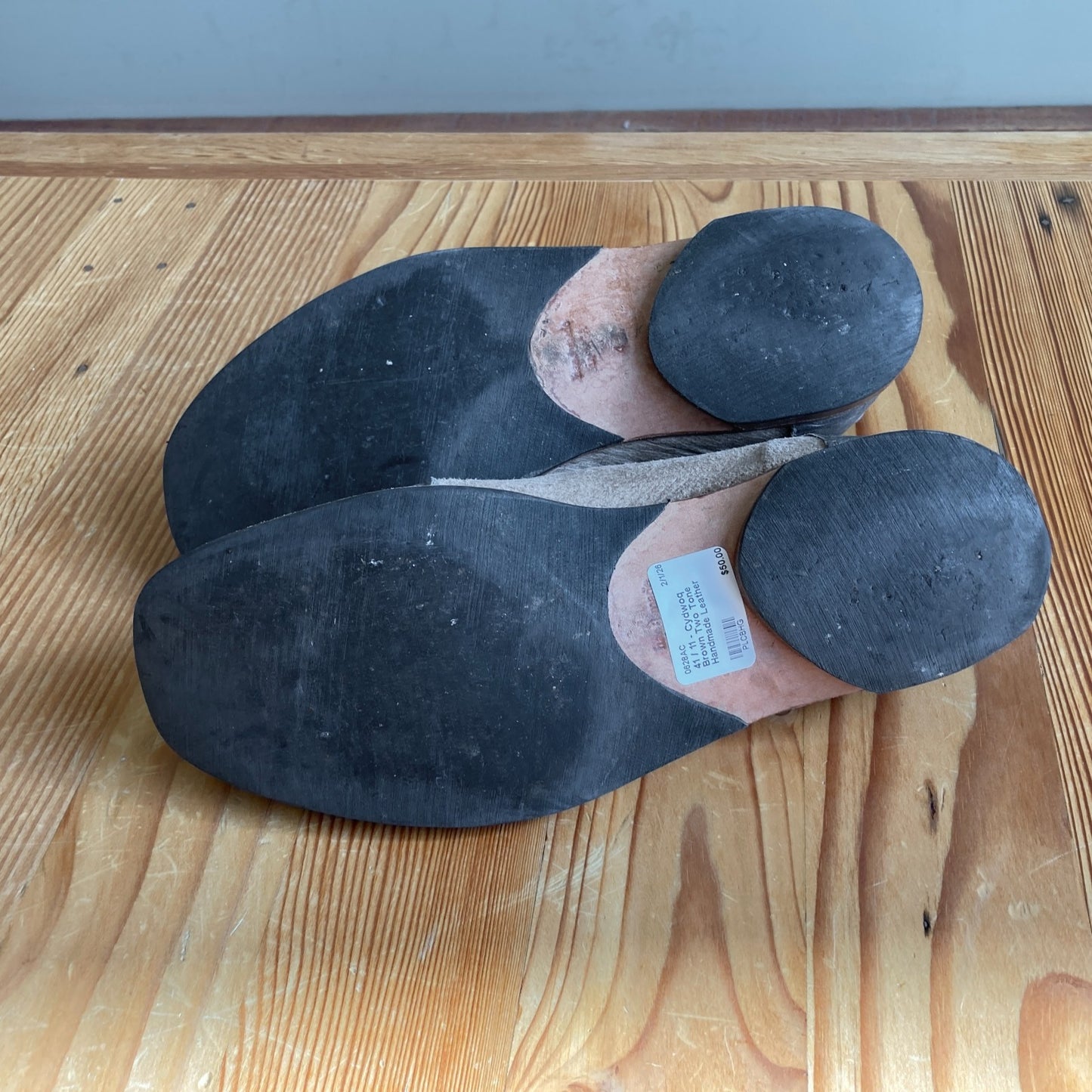 41 / 11 - Cydwoq Brown Two Tone Handmade Leather Loafers Shoes 0628AC