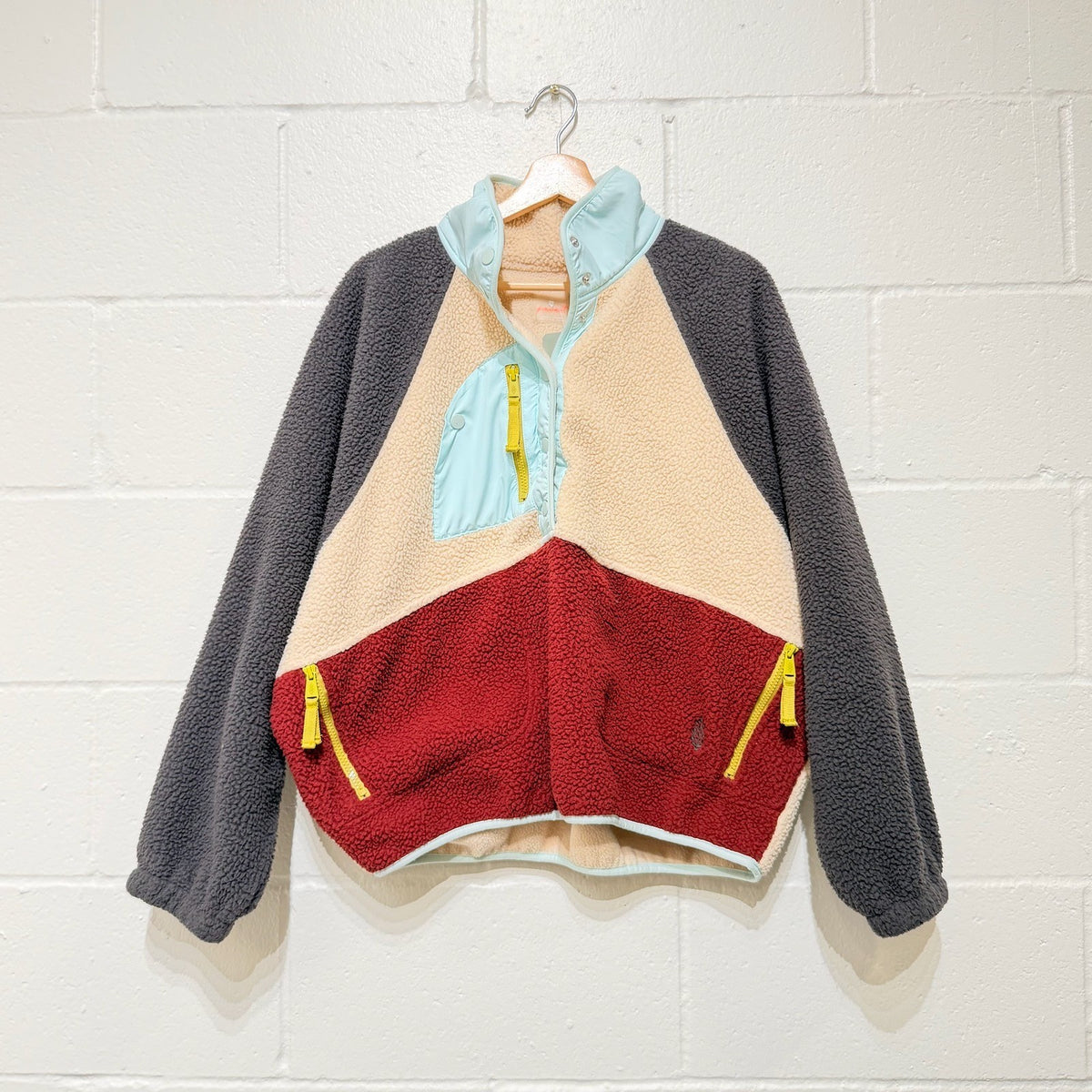FPMovement Free People Colorblock Hit The Slopes Fleece Jacket - Size L - 0206BS