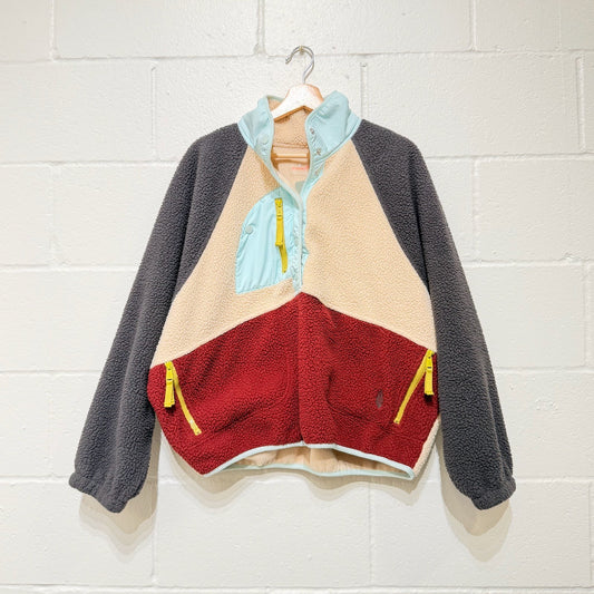 FPMovement Free People Colorblock Hit The Slopes Fleece Jacket - Size L - 0206BS