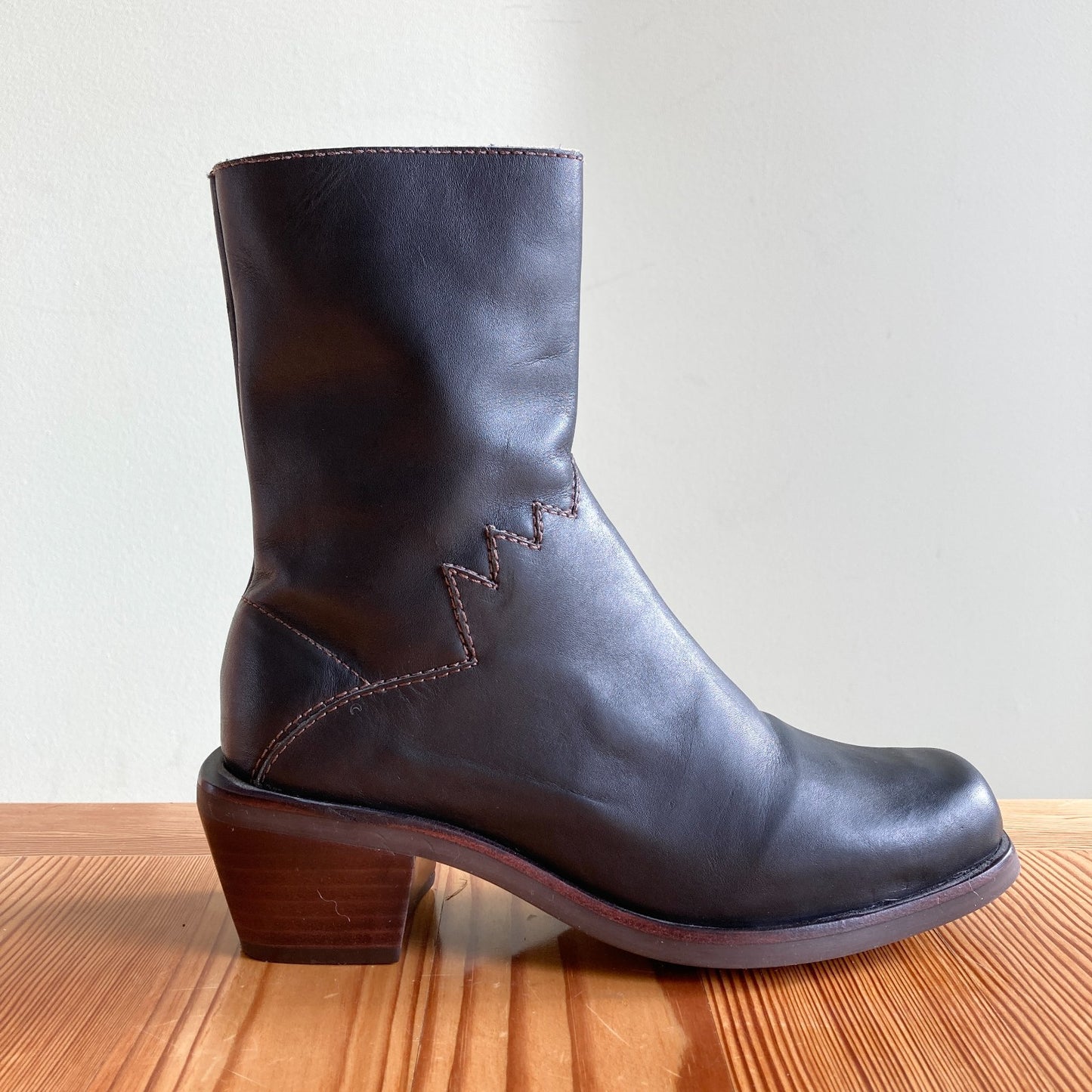 6 - Bird of Flight Dark Brown Leather Ojai $325 Square Toe Boots 0312IG