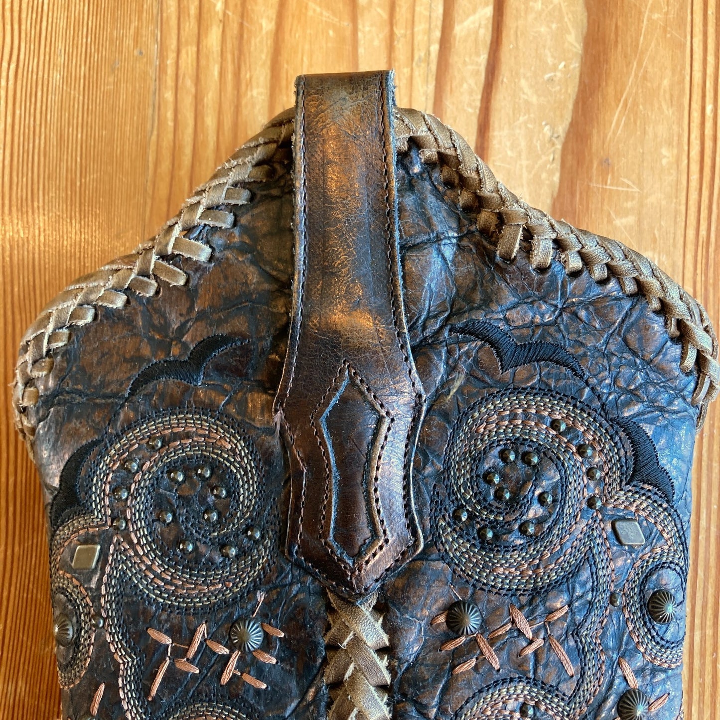 Corral Brown Leather Embroidered Braided Seam Western Boots - Size 7 - 0811GR