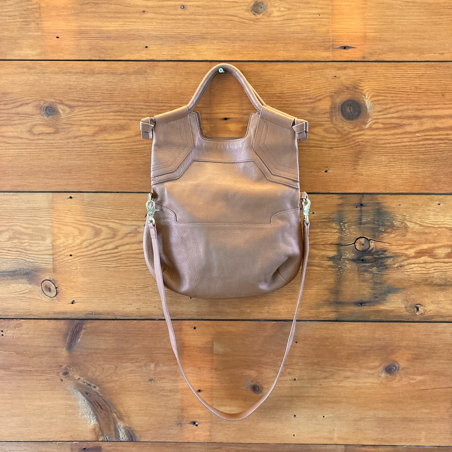 Foley & Corrina Brown Soft Leather Fold Over Mid City Purse Bag - 1122KP